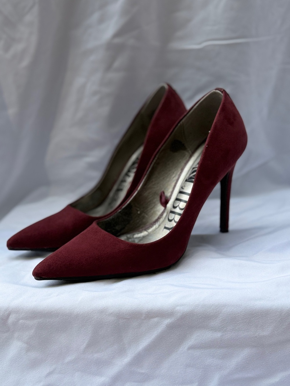 Sam & Libby Burgundy Pointed Toe Stiletto Pumps